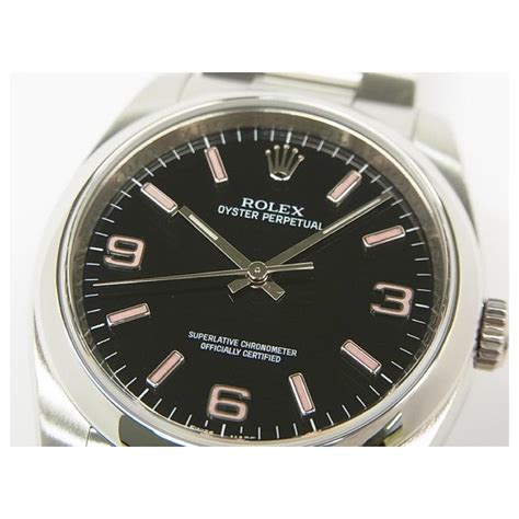 rolex oyster perpetual cadran noir|Rolex Oyster case.